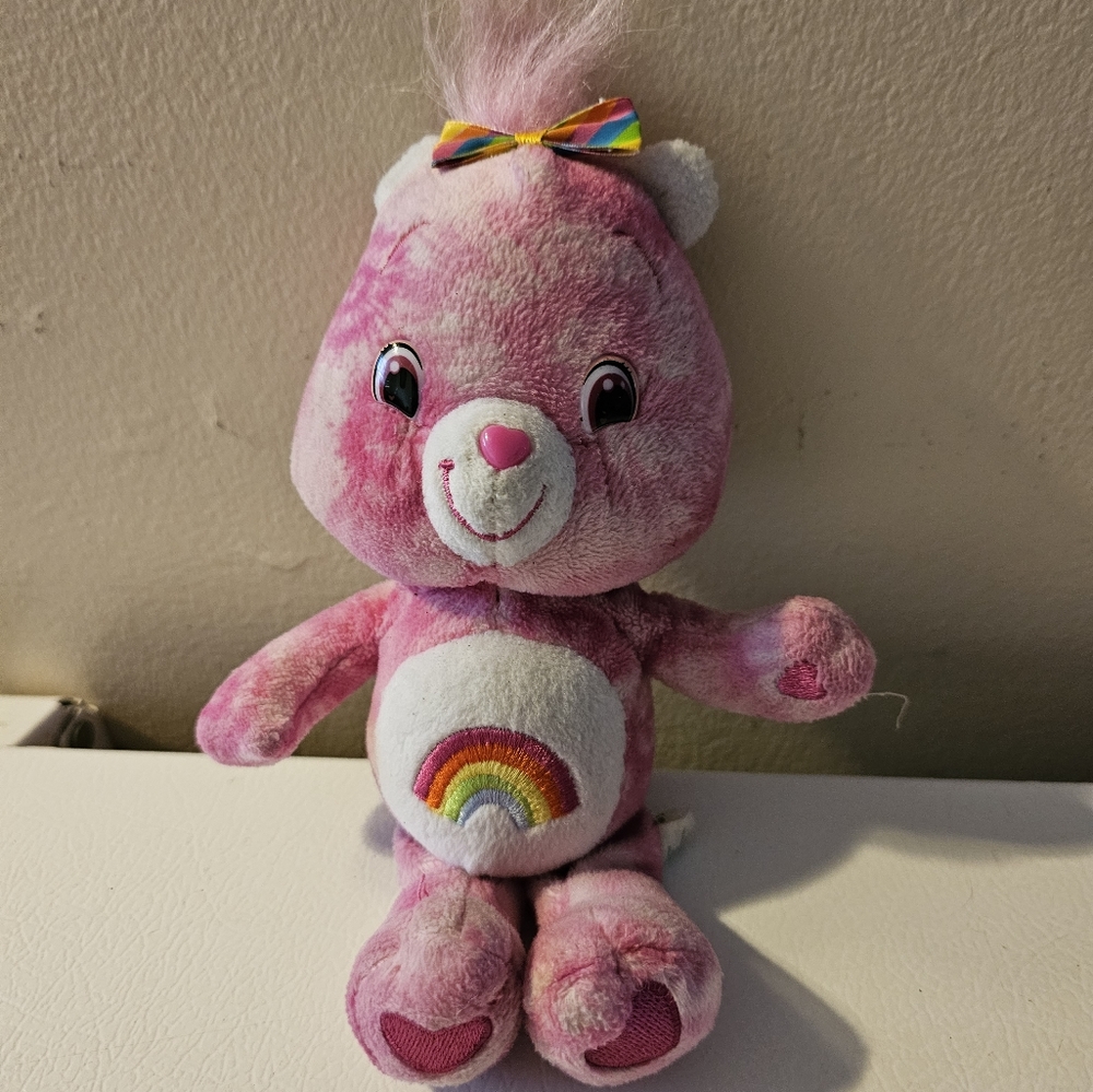 2007 Cheer Bear tie dye Care Bears 11 " Plush Toy
